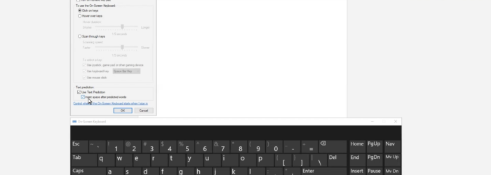 Screenshot of Brian showing the onscreen keyboard